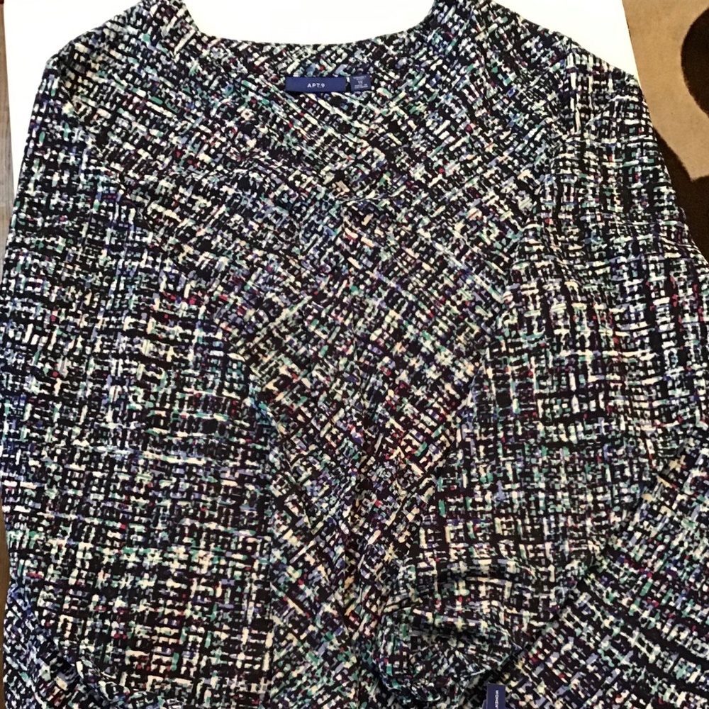NWT Apt. 9 Black, Blue, Green Blouse Sz 1X
